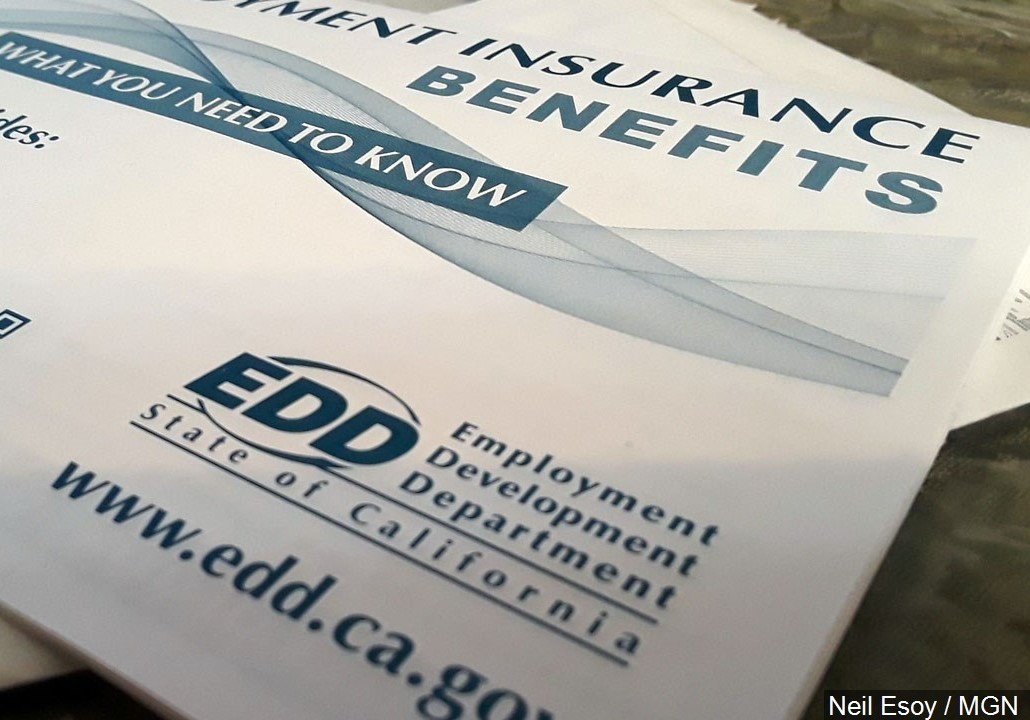 close-up image of unemployment insurance materials from California EDD