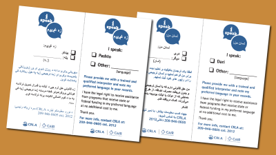Image of I Speak cards for Dari and Pashto