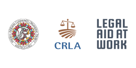 Logos for MICOP, CRLA Inc., and Legal Aid At Work