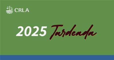 CRLA logo and words 2025 Tardeada on a green background