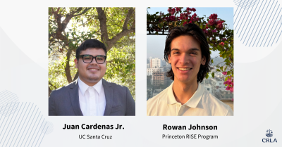 Photo collage of two undergraduate summer interns