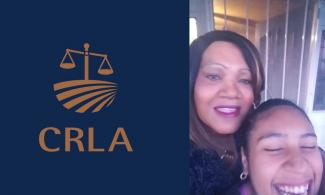 Image of CRLA logo with a photo of a woman and her granddaughter