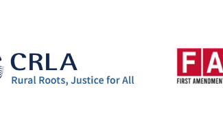 logos of California Rural Legal Assistance, Inc. and First Amendment Coalition
