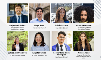 Photo collage of eight law student summer interns