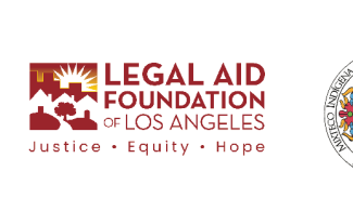 logos of organizations hosting Judicial Council press conference with CRLA Spanish tagline