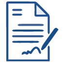icon of letter with pen and signature