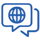 globe icon in speech bubble