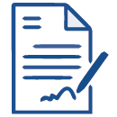 icon of a signed document with pen